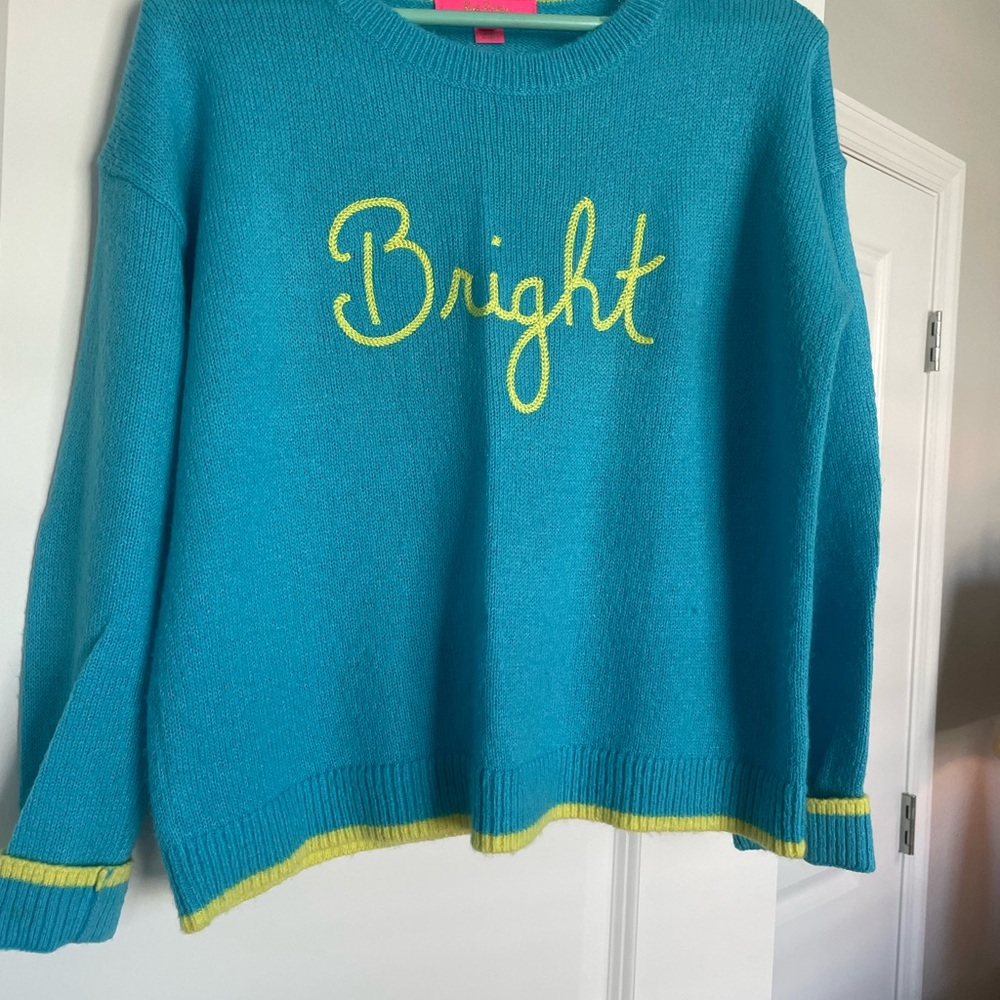 Lilly Pulitzer Turquoise and Yellow Sweater